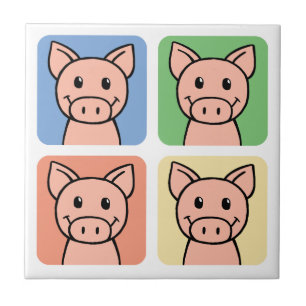 Het Lachen Piggie Piggy van de Kunst van de Klem Tegeltje