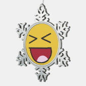 het lachen uit luide emoji tin sneeuwvlok ornament (Rechts)