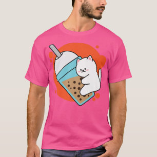 Het lachen van Cat Neko Kawaii Boba Tea in Anime S T-shirt