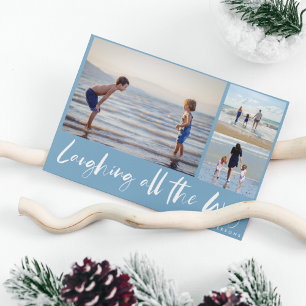 Het lachen van de All-way Beach Photo Holiday Card Feestdagenkaart