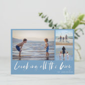 Het lachen van de All-way Beach Photo Holiday Card Feestdagenkaart (Staand voorkant)