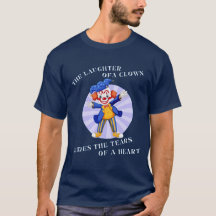 Het lachen van een clown verbergt de tranen van ee
