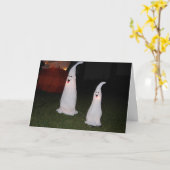 Het Lachen van Halloween de Foto van de Kaart van (Gele Bloem)