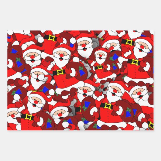 Het lachen van het Kerstman en het glimlachen Clau Inpakpapier Vel (Voorkant 3)