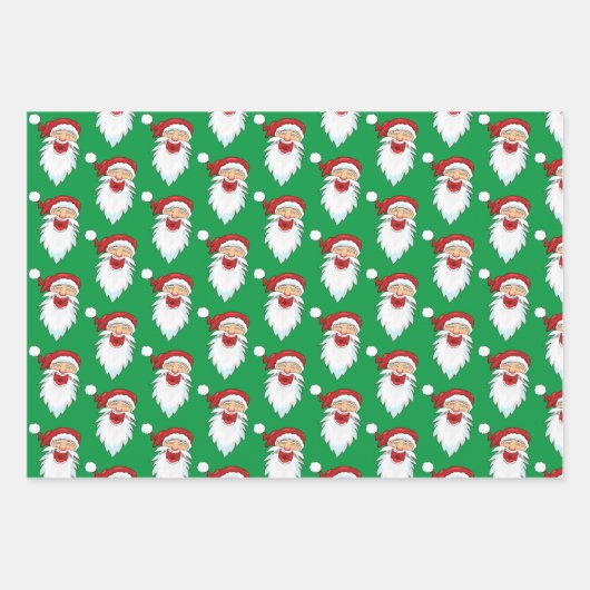 Het lachen van het Kerstman en het glimlachen Clau Inpakpapier Vel (Voorkant 2)