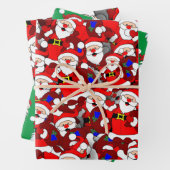 Het lachen van het Kerstman en het glimlachen Clau Inpakpapier Vel (In situ)