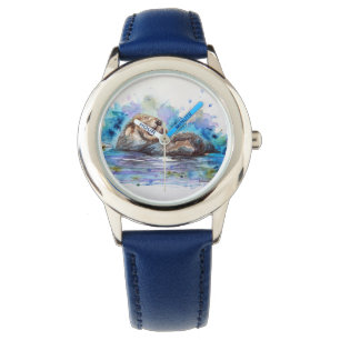 Het lachen waterverf kunst kinder horloge