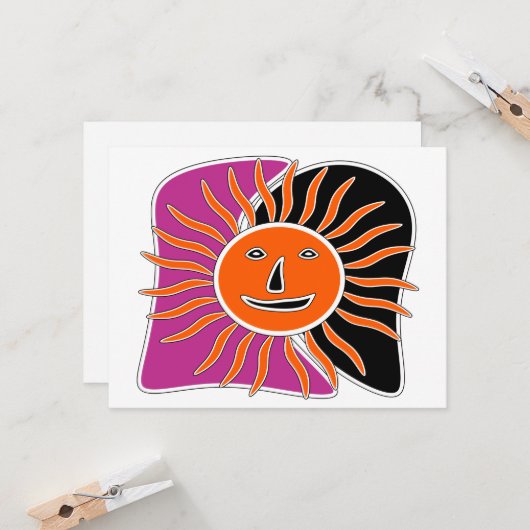 Het lachende zonneschijf gezicht  (Voorkant / Achterkant in situ)