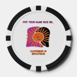 Het lachende zonneschijf poker chips