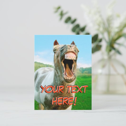 Het lachpaard briefkaart (Staand voorkant)