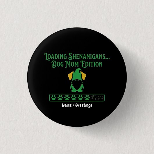 Het laden van grappenmakerij Hond Moeder Gnome St Ronde Button 3,2 Cm (Voorkant)