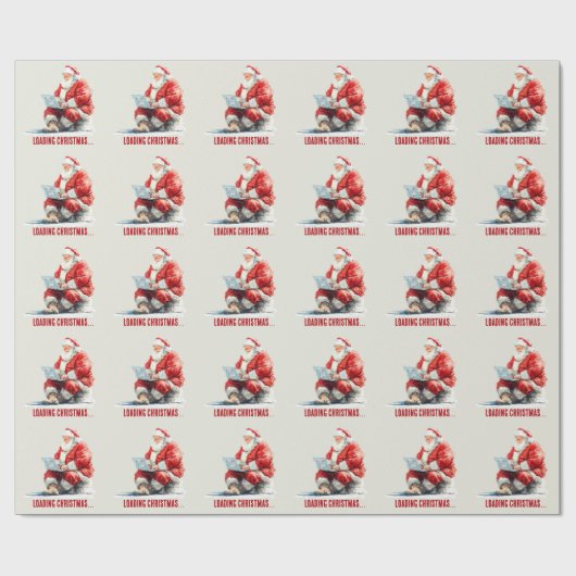 Het laden van Kerstmis Funny Santa Design Cadeaupapier (Vlak)
