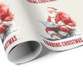 Het laden van Kerstmis Funny Santa Design Cadeaupapier (Rol Hoek)