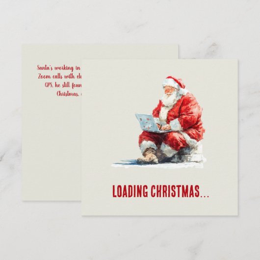 Het laden van Kerstmis Funny Santa Design Feestdagenkaart (Voorkant / Achterkant)