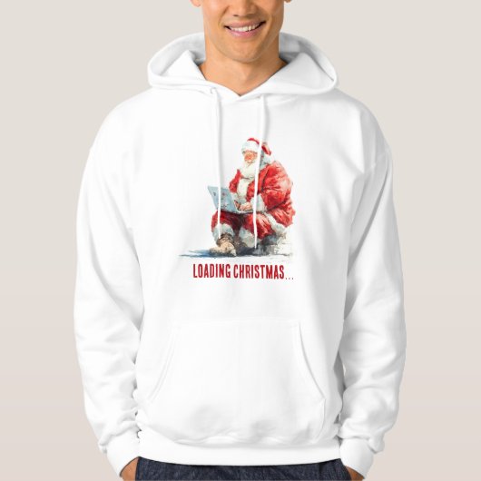 Het laden van Kerstmis Funny Santa Design Hoodie (Voorkant)