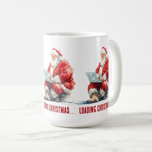 Het laden van Kerstmis Funny Santa Design Koffiemok (Voorkant rechts)