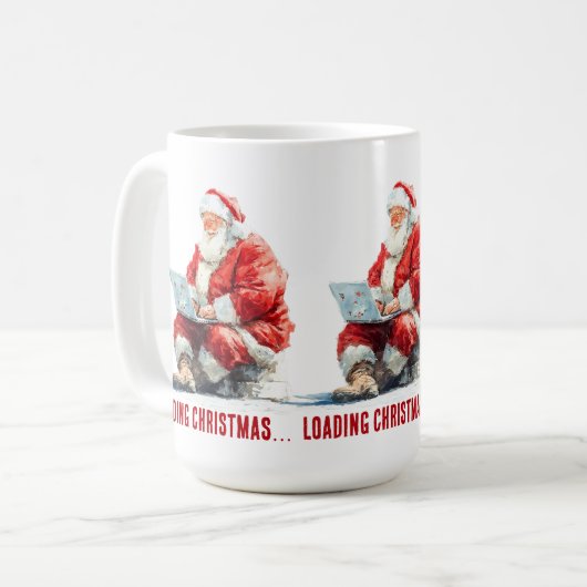 Het laden van Kerstmis Funny Santa Design Koffiemok (Voorkant links)
