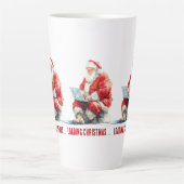 Het laden van Kerstmis Funny Santa Design Latte Mok (Voorkant)