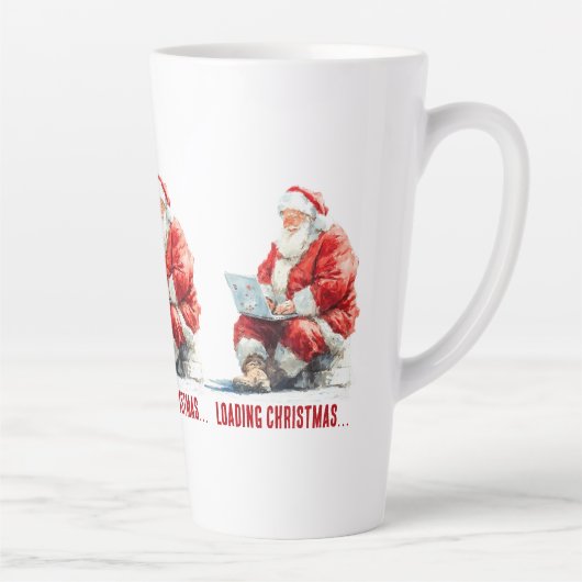 Het laden van Kerstmis Funny Santa Design Latte Mok (Rechts)