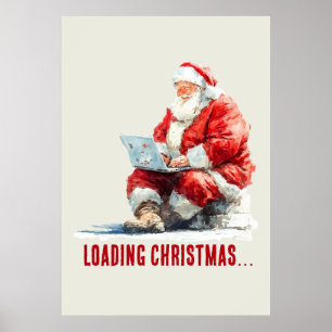 Het laden van Kerstmis Funny Santa Design Poster