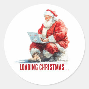 Het laden van Kerstmis Funny Santa Design Ronde Sticker