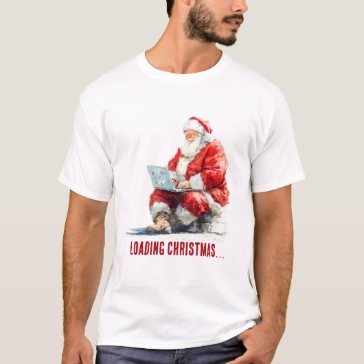 Het laden van Kerstmis Funny Santa Design T-shirt (Voorkant)