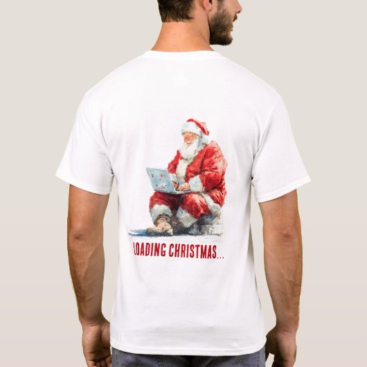 Het laden van Kerstmis Funny Santa Design T-shirt (Achterkant)