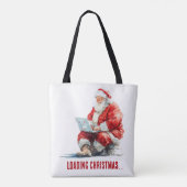 Het laden van Kerstmis Funny Santa Design Tote Bag (Achterkant)