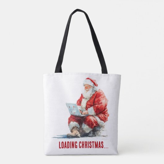 Het laden van Kerstmis Funny Santa Design Tote Bag (Achterkant)