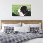 Het Lagen van de Puppy van de grens Canvas Afdruk (Insitu (Slaapkamer))