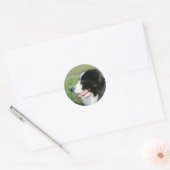 Het Lagen van de Puppy van de grens Ronde Sticker (Envelop)