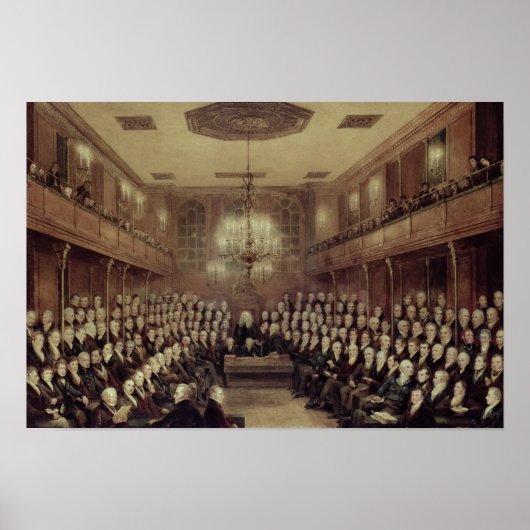 Het Lagerhuis tijdens de zitting Poster (Voorkant)