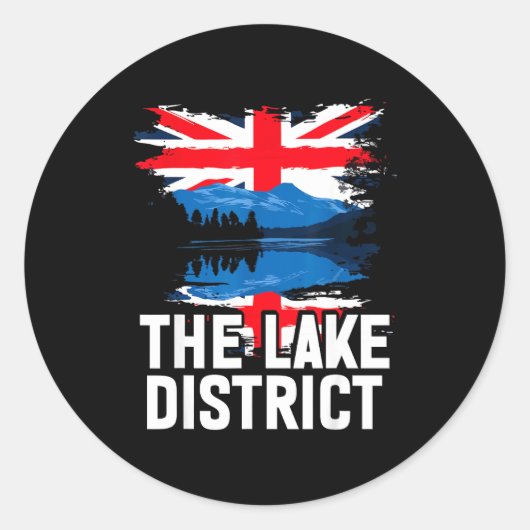 Het Lake District + Britse vlag Ronde Sticker (Voorkant)