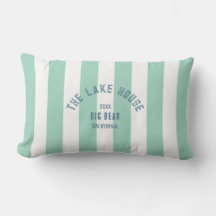 Het Lake House Blue Crest Green Nautical Stripe