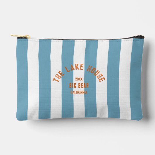 Het Lake House Crest Blue Nautical Stripe Etui (Voorkant)