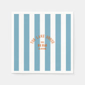 Het Lake House Custom Crest Blue Nautical Stripe Servet (Voorkant)