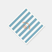 Het Lake House Custom Crest Blue Nautical Stripe Servet (Hoek)