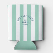 Het Lake House Green Crest Green Nautical Stripe Blikjeskoeler (Achterkant)