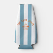 Het Lake House Sinaasappel Crest Blue Nautical Str Flesjeskoeler (Voorkant)