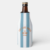 Het Lake House Sinaasappel Crest Blue Nautical Str Flesjeskoeler (Fles Voorkant)