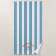 Het Lake House Sinaasappel Crest Blue Nautical Str