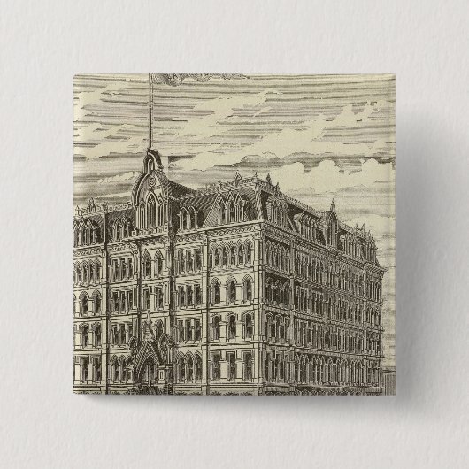 Het Lakeside-gebouw, Chicago Vierkante Button 5,1 Cm (Voorkant)