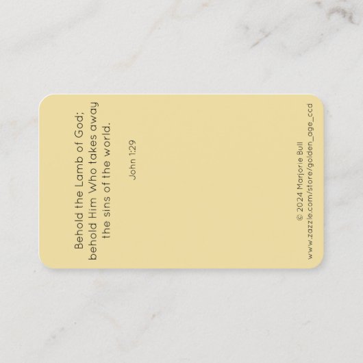 Het lam en de kruisheilige Kaart Visitekaartje (Achterkant)