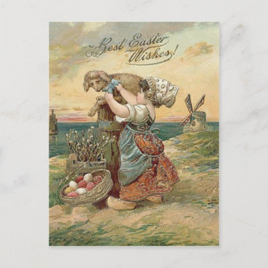 Het Lam van het Paasei van de Windmolen van het Feestdagenkaart (Voorkant)