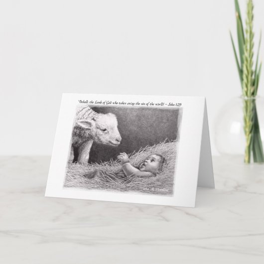 Het Lam van Lisa Vento Hainline Feestdagen Kaart (Voorkant)