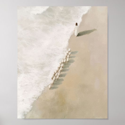 Het Lam Volgt Jezus Christelijke Kunst Poster (Voorkant)