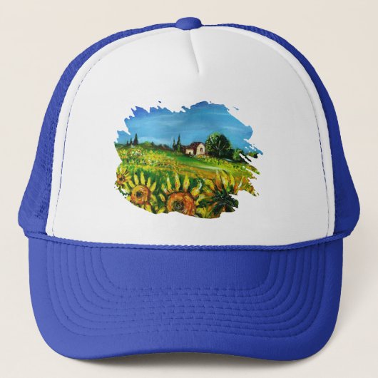 HET LAND EN DE ZONNEN IN TUSCANY TRUCKER PET (Voorkant)