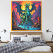 Het Land Is de Draak Canvas Afdruk (Insitu (Slaapkamer))