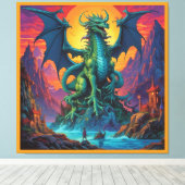 Het Land Is de Draak Canvas Afdruk (Insitu (Houten vloer))