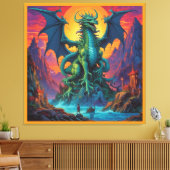Het Land Is de Draak Canvas Afdruk (Insitu (Woonkamer))